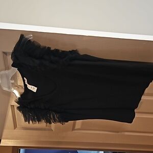 Black tank with ruffle  sleeves